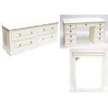 ART HOUSE; A contemporary white painted pine six piece bedroom suite comprising four drawer chest,