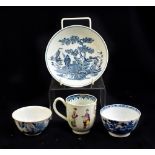 WORCESTER; an 18th century porcelain 'Mandarin' pattern coffee cup featuring transfer printed and