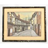 H ROBERTS; watercolour, 'Malt Mill Lane, Alcester', signed lower right, 26.5 x 36.5cm, framed.
