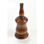 A 19th century fruitwood glove powder pot of baluster form, height 15cm.Additional