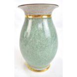 THORKILD OLSEN FOR ROYAL COPENHAGEN; a crackle glazed vase of bulbous form with flared neck and