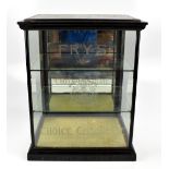 J.S FRY & SONS LIMITED; an original advertising chocolate cabinet with single etched panel, raised