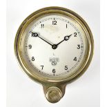 SMITHS; a vintage car dashboard clock, the circular dial set with Arabic numerals, with nickel