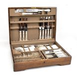 MAPPIN & WEBB; a Mappin plate oak cased part canteen of cutlery.Additional InformationEight knives