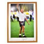 A Paul Gascoigne ink signed limited edition print 'An Emotional Paul Gascoigne salutes the England