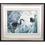 GUY WORSDELL (1908-1978); watercolour, 'Black Swans & Cignets', signed lower right, bears gallery