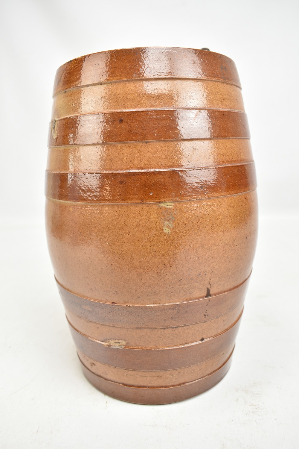 A late 19th/early 20th century stoneware one gallon barrel, height 27cm. - Bild 3 aus 6