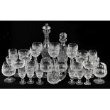 WATERFORD CRYSTAL; a collection of thirty three pieces of various patterns, including a facet