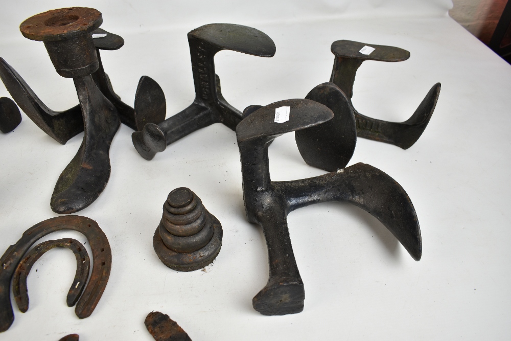 A group of late 19th/early 20th century cast iron shoe lasts, some with stamped marks, including one - Image 4 of 6