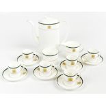 WEDGWOOD; a House of Commons six setting coffee service, approximately fifteen pieces.Additional