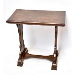 An early 20th century oak side table with stretchered supports, 75 x 76 x 45cm.Additional