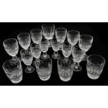 WATERFORD; a seventeen piece suite, height of largest glass 13.5cm, together with nine further