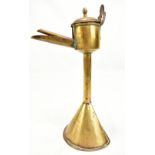 A 19th century brass rush light/lamp, height 27.5cm.Additional InformationSome dents, pitting,