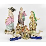 A pair of late 19th/early 20th century Continental porcelain figures modelled as lady and