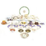 A collection of 19th century and later assorted tableware including cups, saucers, and plate,