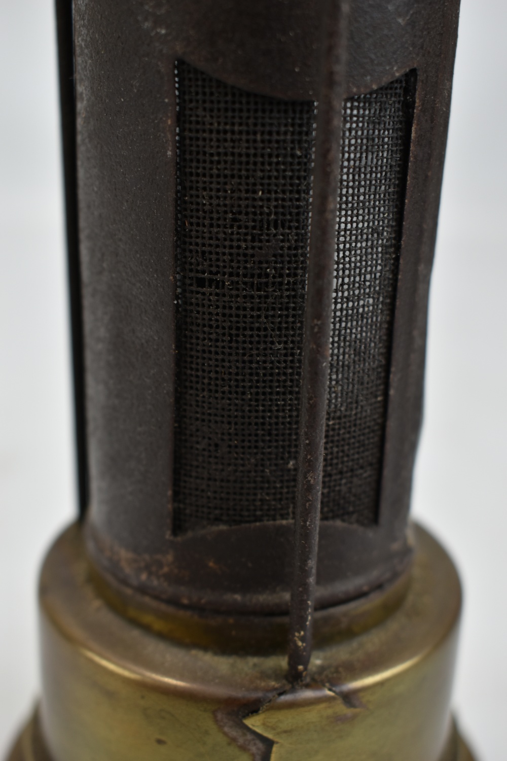 An early to mid 20th century brass safety heater with hook, height 22cm.Additional - Image 5 of 5