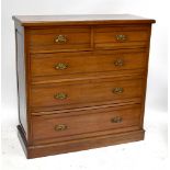 An Edwardian walnut chest of two short over three long drawers, 122 x 122 x 51cm. Additional
