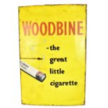 An original advertising enamelled sign, 'Woodbine the Great Little Cigarette', height 92cm, width