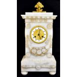 THOMAS HENRY OF LANDRY PASS DU PANORAMA; a Victorian carved marble mantle clock with relief roundals