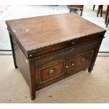 CLUMBER; an oak cased wind up gramophone, height 52cm, length 72cm, depth 49.5cm.Additional