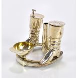 ELKINGTON & CO; a novelty silver plated equestrian cruet set modelled in the form of a pair of