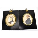 Two early 19th century portrait miniatures depicting James and Robert Campbell of Bridge End,