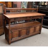 GILLOW & CO OF LANCASTER; an Aesthetic Movement mahogany buffet with pierced gallery back above