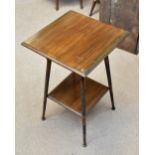 WILLIAM BIRCH; an Arts & Crafts mahogany occasional table, raised on ringed column supports,