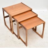 G PLAN; a teak nest of three graduated coffee tables, height of largest example 49cm.  Additional