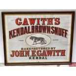 An original advertising pictorial poster 'Gawith's Kendal Brown Snuff', 48 x 60cm, framed and