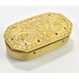 A 19th century carved horn snuff box, possibly Spanish Colonial, dated 1811 to the underside, 5 x