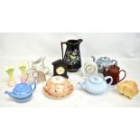 A collection of 19th century and later ceramics, including a Royal Worcester blush ivory bowl in the
