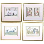 Four coloured prints after Henriette Willebeek Le Mair depicting children in various scenes, each