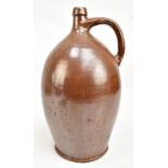 A 19th century stoneware flagon, unmarked, height 40cm. Additional InformationSurface glaze losses