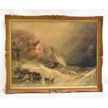 HENRY BARLOW CARTER (1804-1868); watercolour and pastel, 'Wreck of Sloop at Robin Hood Bay',