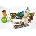 A mixed lot of assorted ceramics and glassware to include a Maling bowl decorated with fruit