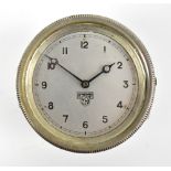 SMITHS; a vintage car dashboard clock, the circular silver dial set with Arabic numerals, glazed