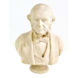 ADAMS & CO; a 19th century Parian ware bust of William Gladstone, impressed marks verso, height