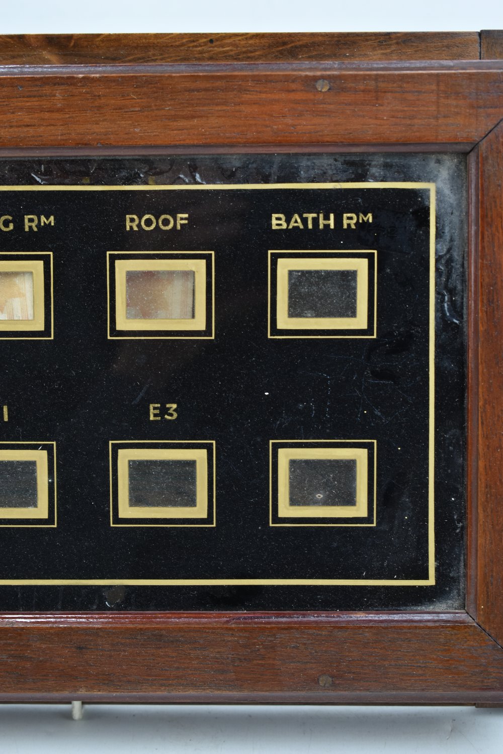 A Victorian mahogany cased room call indicator, 29 x 53cm.Additional InformationNot tested, no - Image 4 of 4