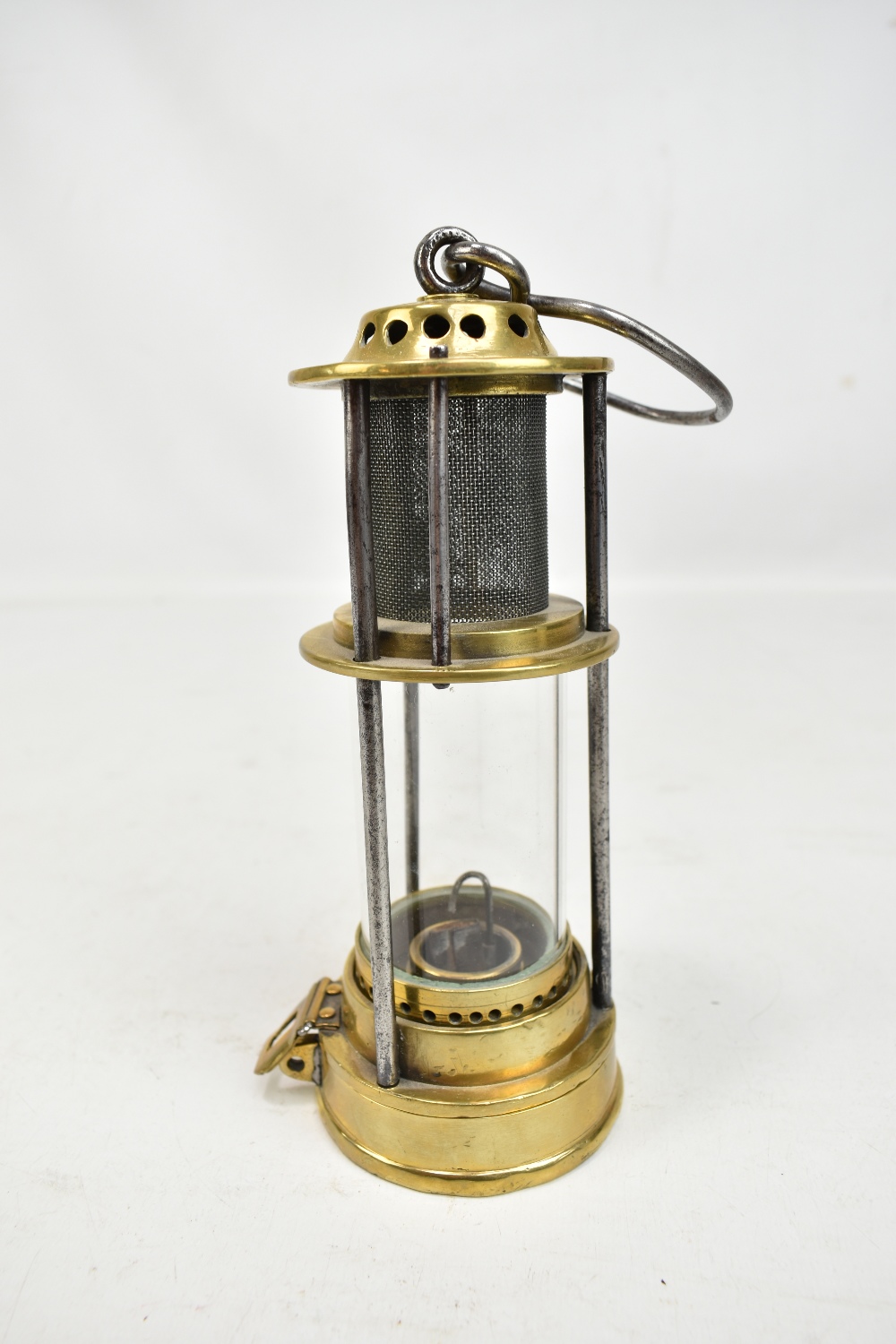 NAYLOR OF WIGAN; an early 20th century Bainbridge-type miner's safety lamp, height excluding loop - Image 2 of 6