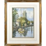 NOEL HARRY LEAVER RCA RIBA (1899-1951); watercolour, 'Dordrecht', signed lower right, 35 x 25.5cm,