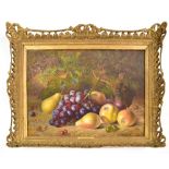 CHARLES ARCHER (1855-1931); oil on canvas, still life with fruit, signed lower right with applied