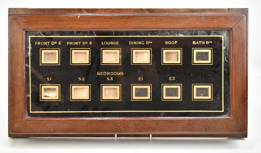 A Victorian mahogany cased room call indicator, 29 x 53cm.Additional InformationNot tested, no