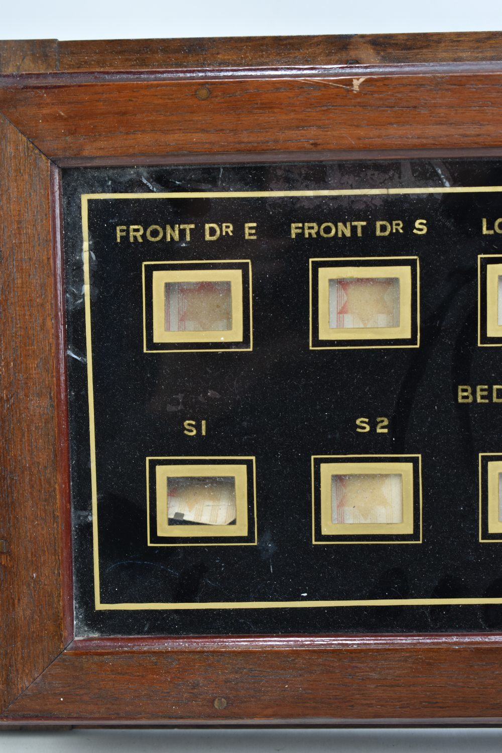 A Victorian mahogany cased room call indicator, 29 x 53cm.Additional InformationNot tested, no - Image 2 of 4