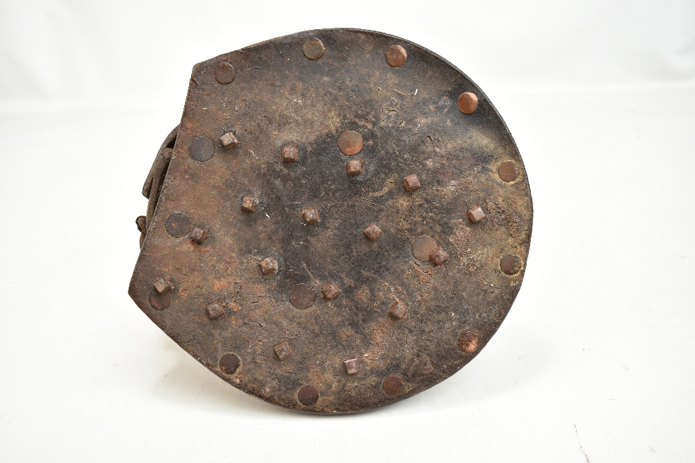 A 19th century horse's leather shoe cover used when mowing cricket pitches, 16 x 20cm.Additional - Image 6 of 6