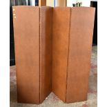 A three fold four sectioned leatherette screen, height approx 160cm.Additional InformationScuffs