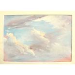 ANN WITHERIDGE (20th century British); oil on paper, 'Cloud Study', 20 x 29cm,