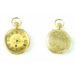 A ladies' Victorian 18ct gold open face pocket watch,