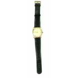 Waltham; a gentlemen's yellow metal cushion-form wristwatch, 31mm (af).