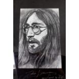 A limited edition signed print, portrait of John Lennon, no.10/500, indistinctly signed, 24 x 16cm.